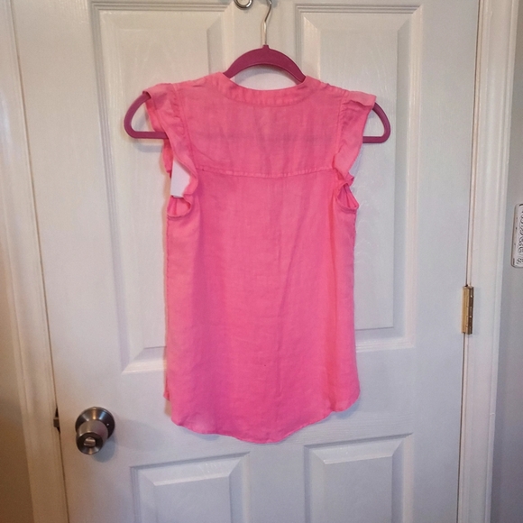 Lilly Pulitzer Briette Button Down Hot Pink Isle 100% Seacoast Linen XXS… - Picture 12 of 16